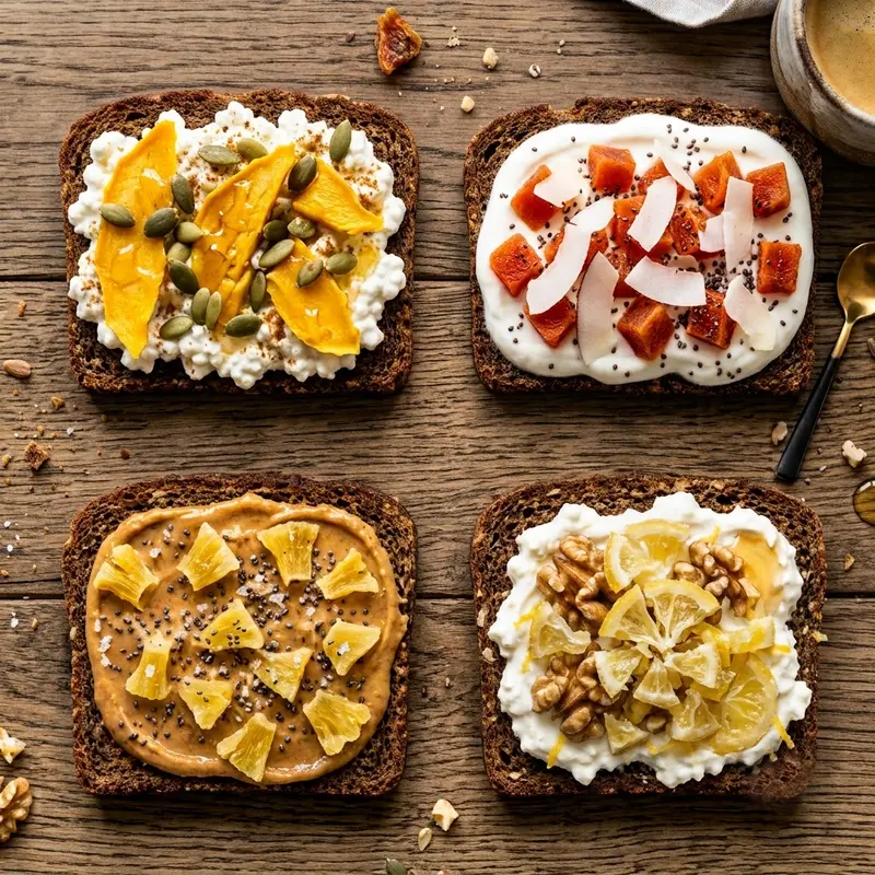 4 Scandinavian Rye Bread Toppings with Tropical Dried Fruit