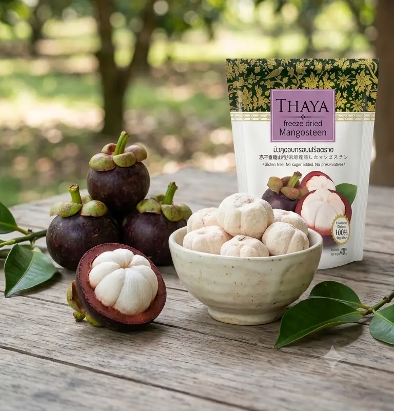 Freeze Dried Mangosteen: The Queen of Fruits as a Light Crunchy Snack